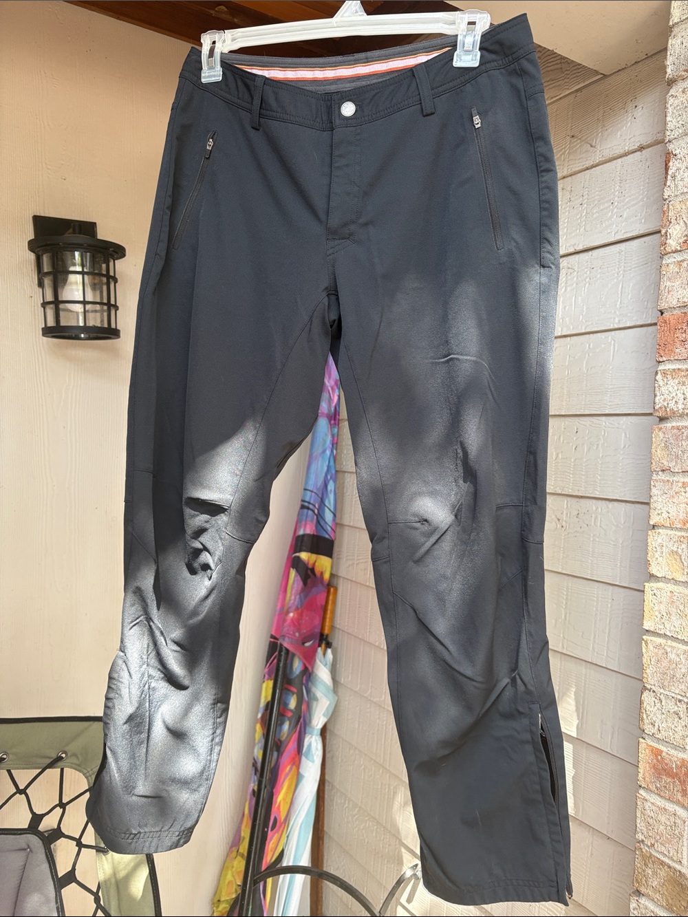 REI Ladies L Tall Black Performance Zipped Cuff Pants LT